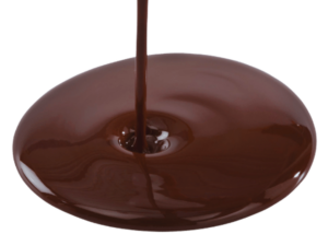 Glossy poured cocoa liquor